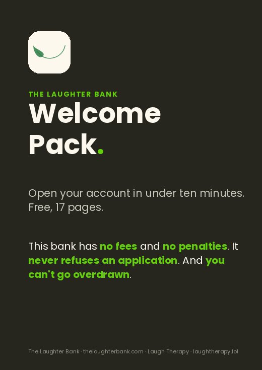 The Laughter Bank Welcome Pack cover
